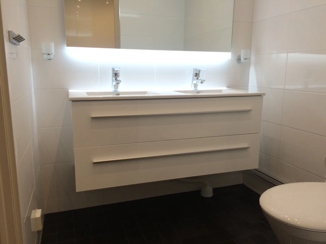 Badrum dubbelt handfat